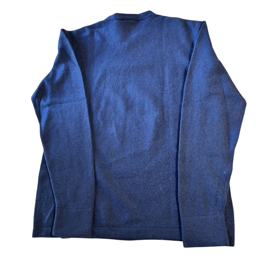 The North Face Mens V Neck Merino Wool Blend Sweater Medium Blue Long Sleeve - Picture 2 of 5